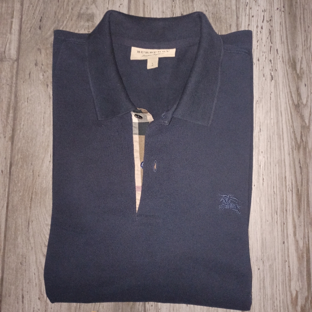 Burberry Men's Navy Polo Shirt L